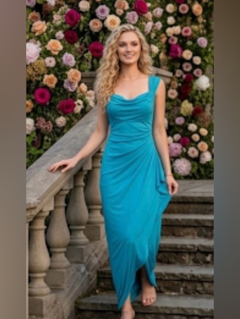 Turquoise Blue Alex Evenings Dress, NWT, Size 12P